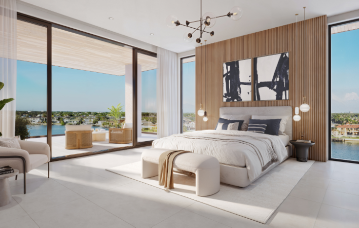 Modern Penthouse Owner’s Suite with Waterfront View
